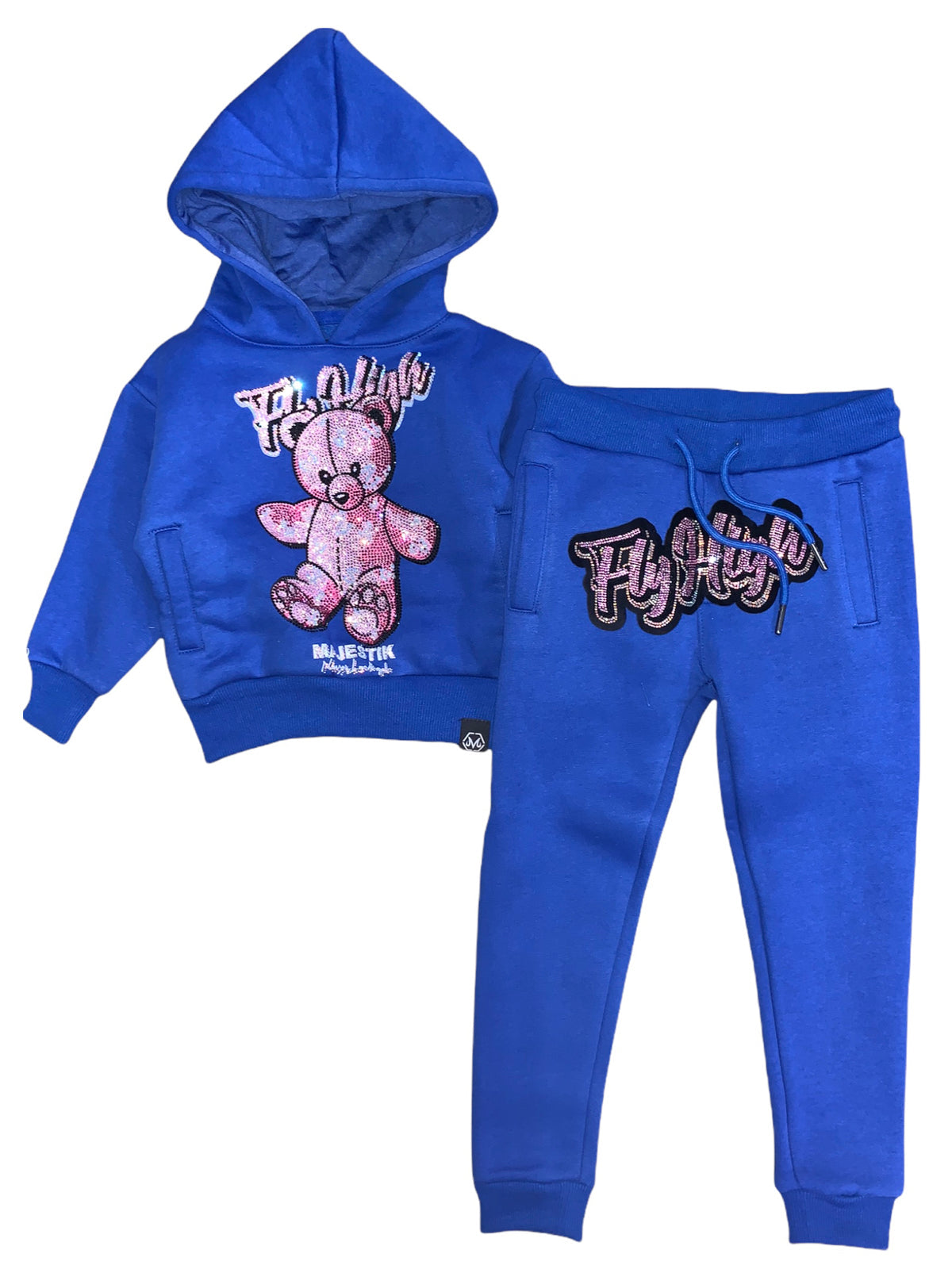 Majestik Kids Jogger Set - Bear - Royal Blue - KD2131