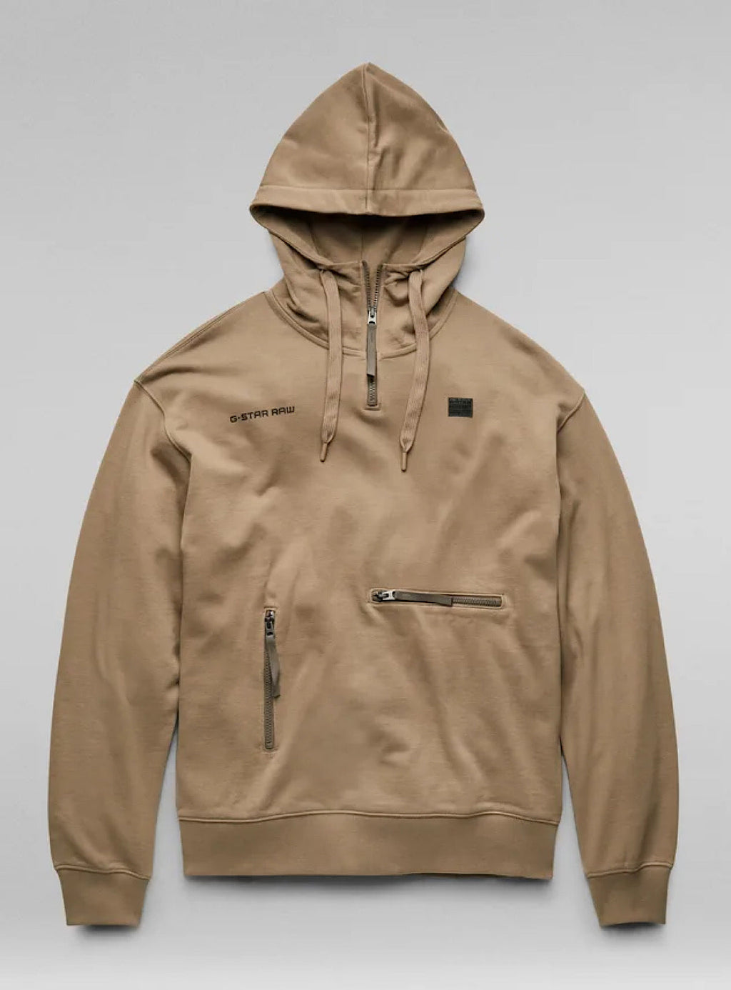 G-Star Hoodie - Half Zip Loose - Dark Toffee - D21152