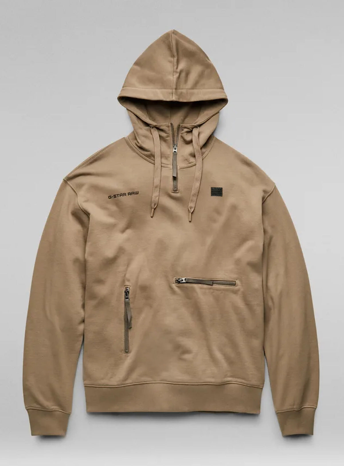 G-Star Hoodie - Half Zip Loose - Dark Toffee - D21152