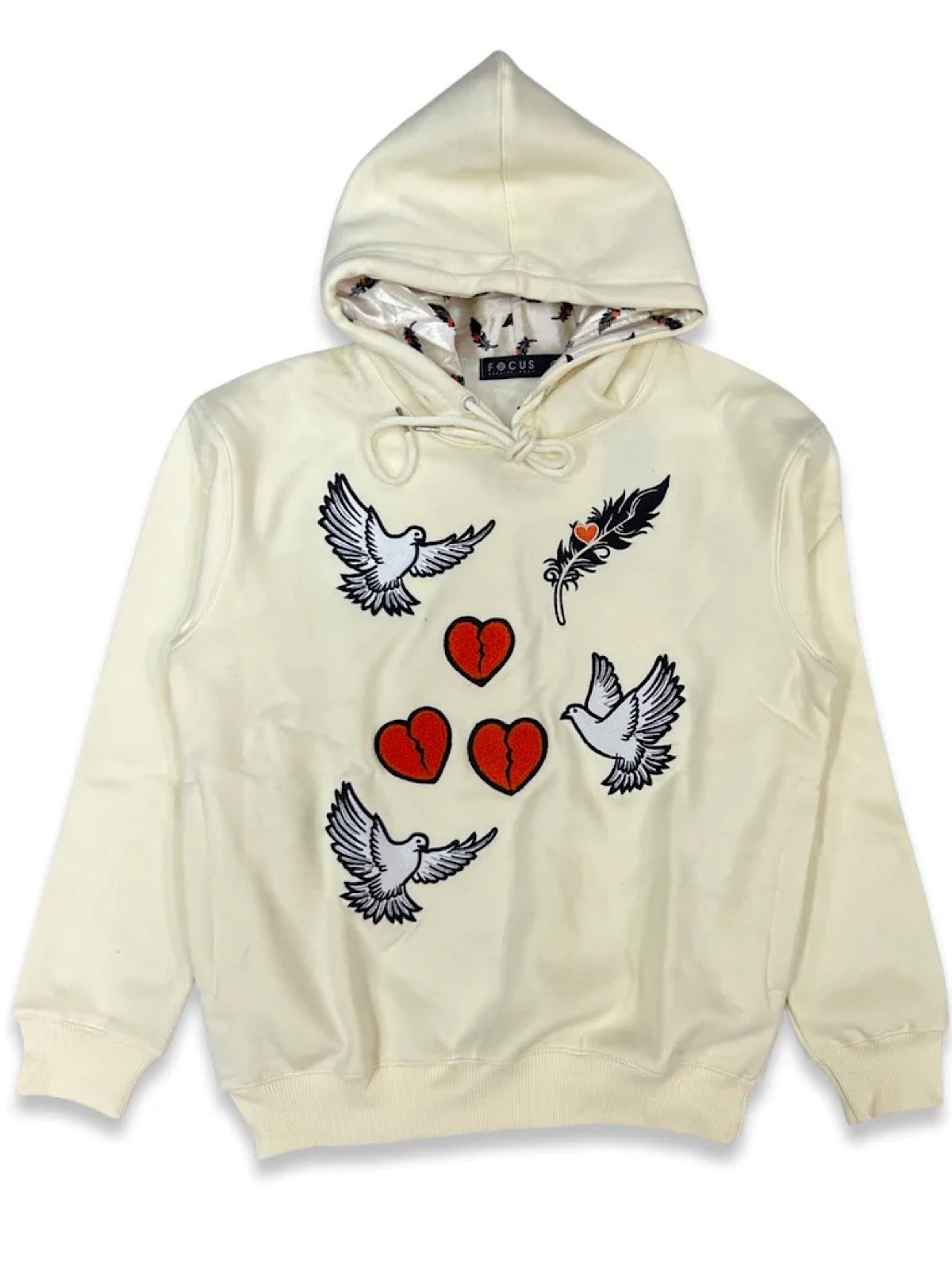 Focus Hoodie - Broken Heart Dove - Ivory - 80497