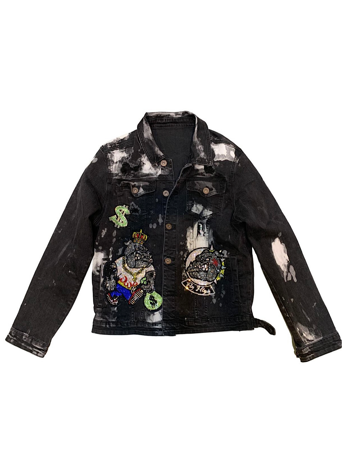 Majestik Denim Jacket - Stones And Patches - Black - DJ2131