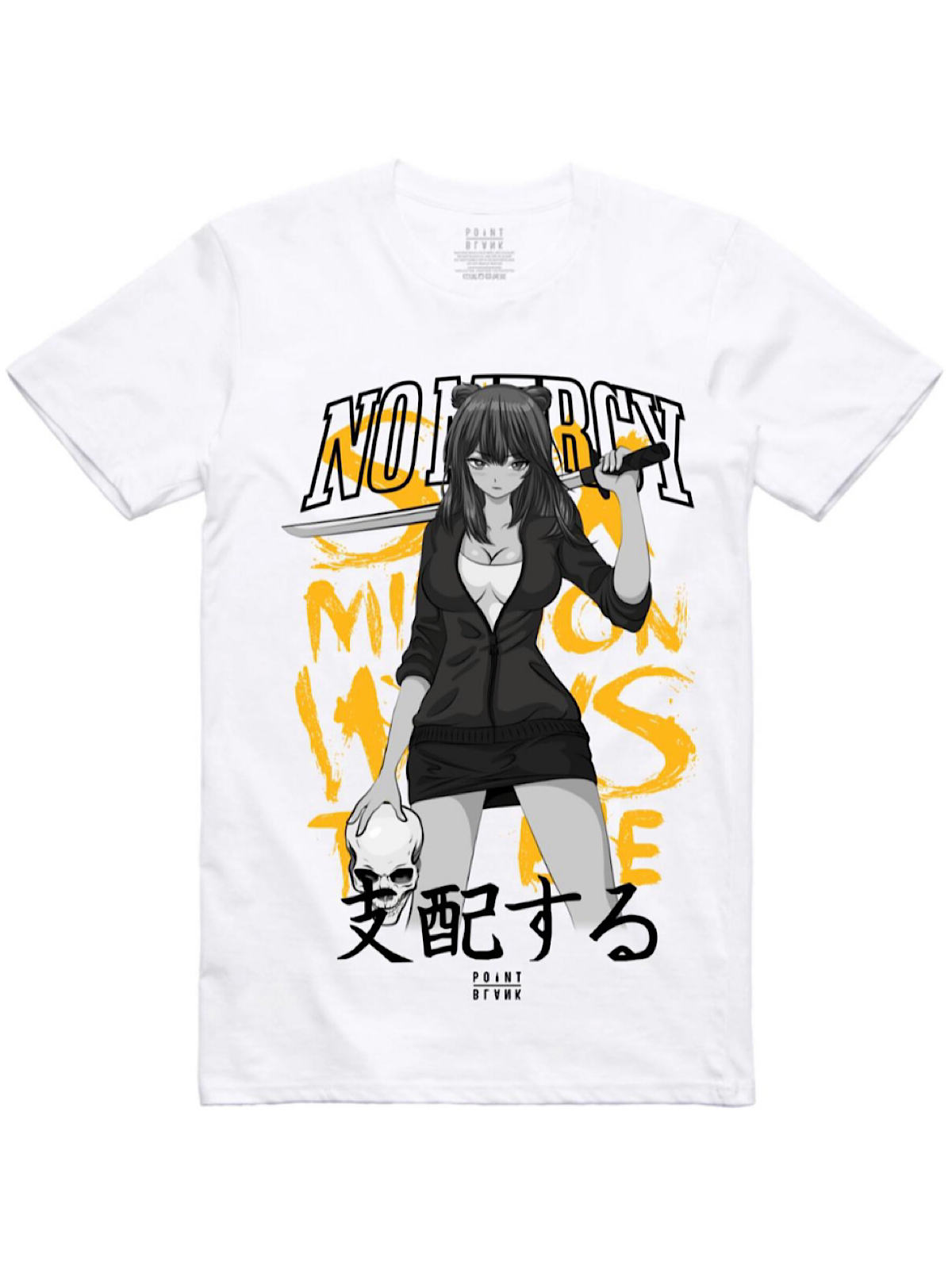 Point Blank T-Shirt - Asa Katana - White And Gold
