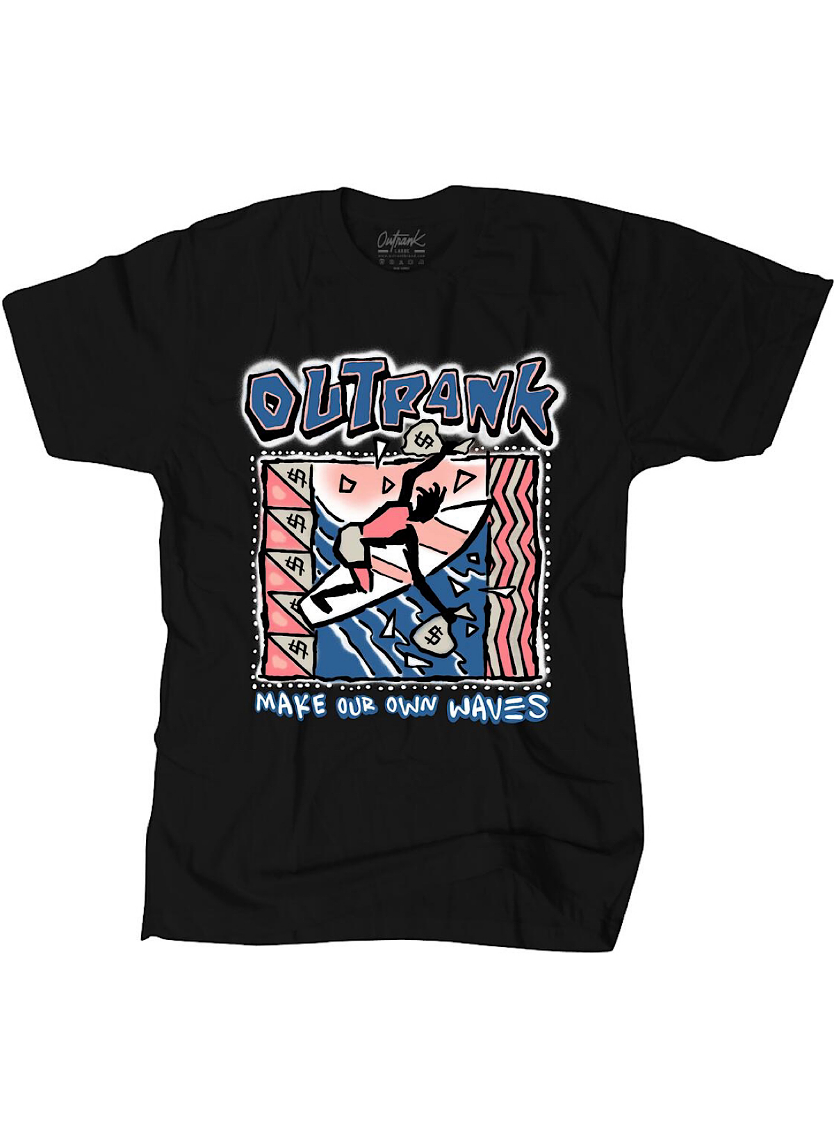 Outrank T-Shirt - Make Our Own Waves - Black - QS452