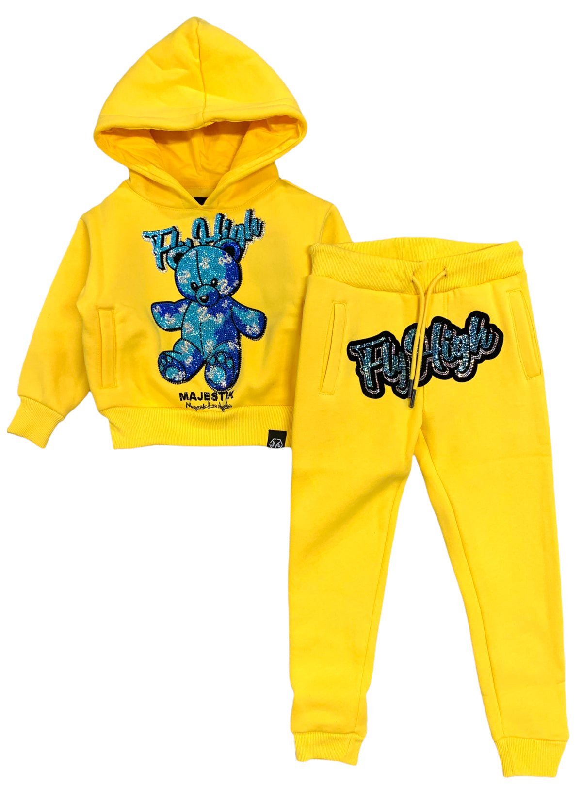 Majestik Kids Jogger Set - Bear - Yellow - KD2131