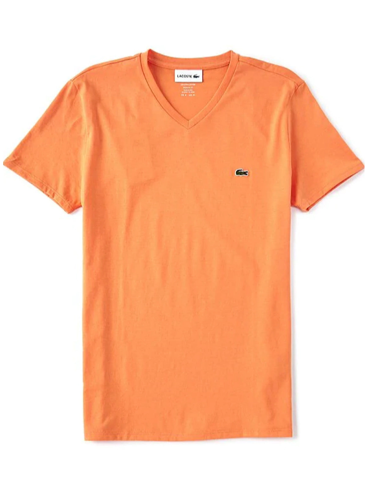 Lacoste T-Shirt - V-Neck Pima Cotton Jersey - Orange-NPB - TH6710