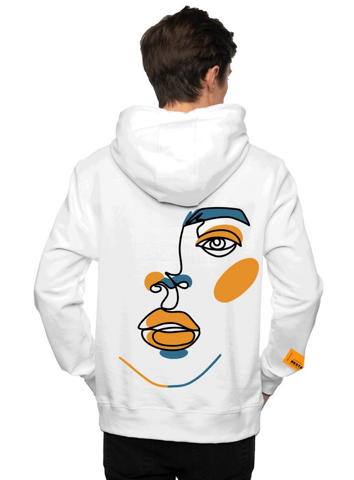 Inimigo Hoodie - Line Art Face - White - ILS8109