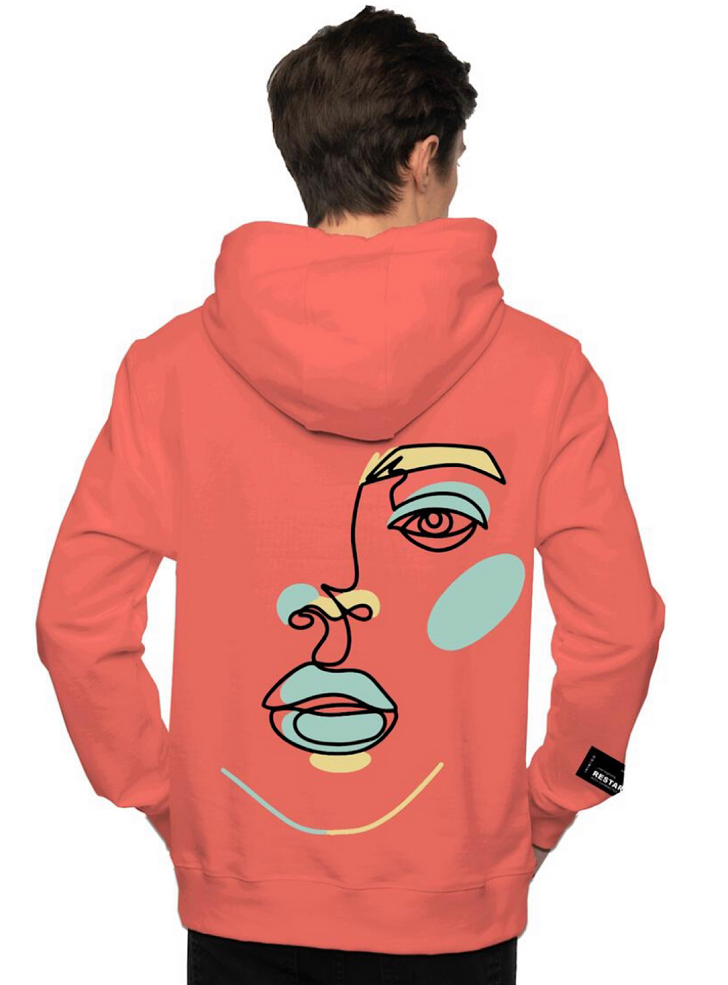 Inimigo Hoodie - Line Art Face - Porcelaine Pink - ILS8109