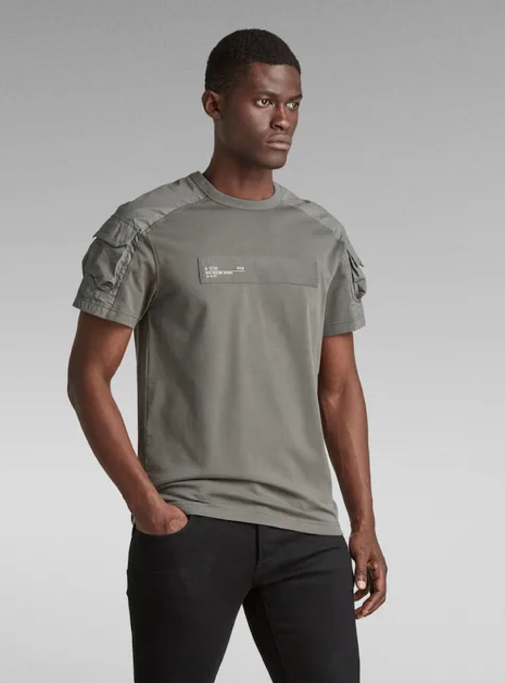 G-Star T-Shirt - Mixed Woven Cargo - GS Grey - D2000