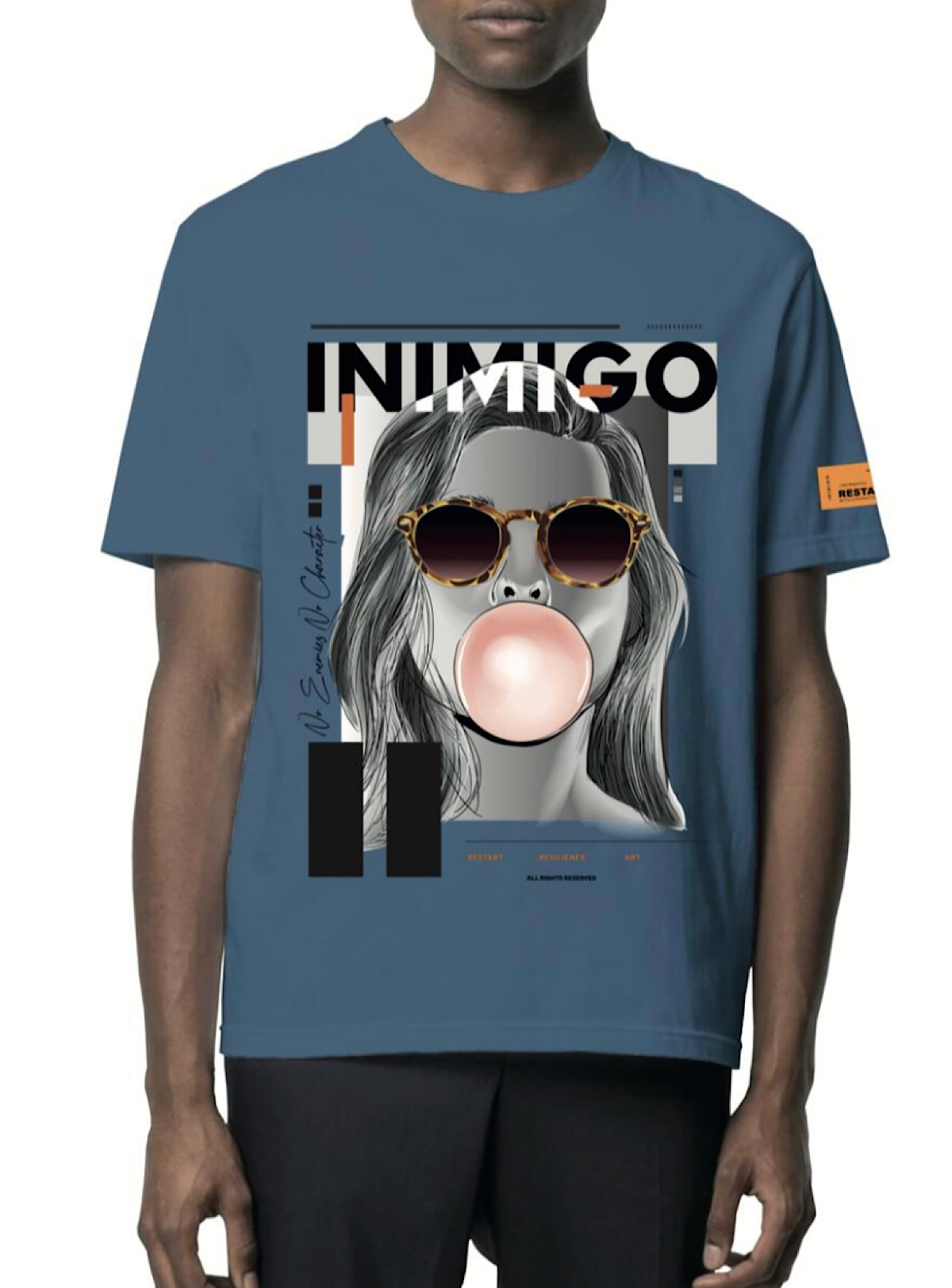 Inimigo T-Shirt - Magazine - Faience Blue - ITS8166