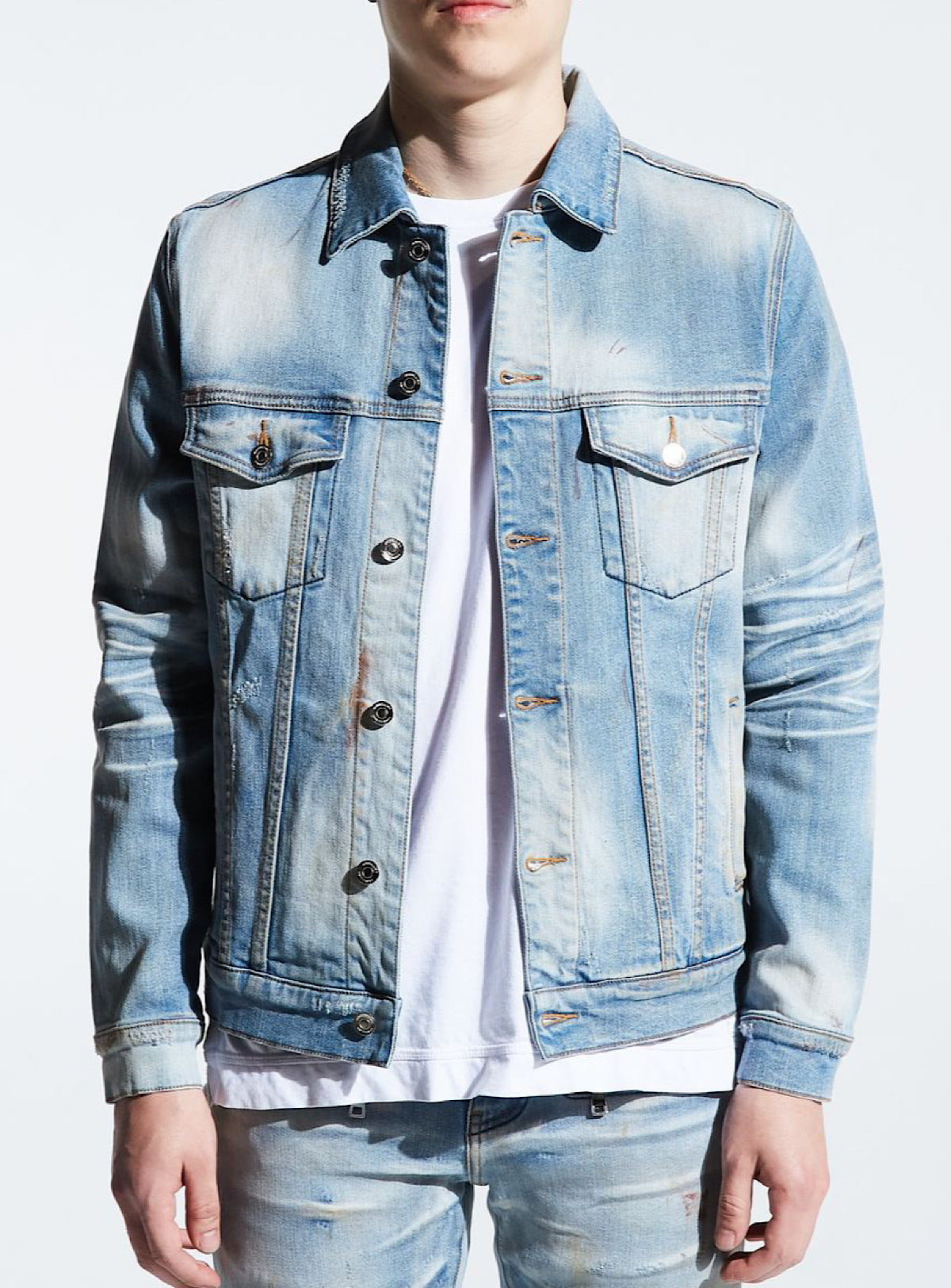 Embellish Jacket - Maddux Biker - Light Indigo - EMBF219-205
