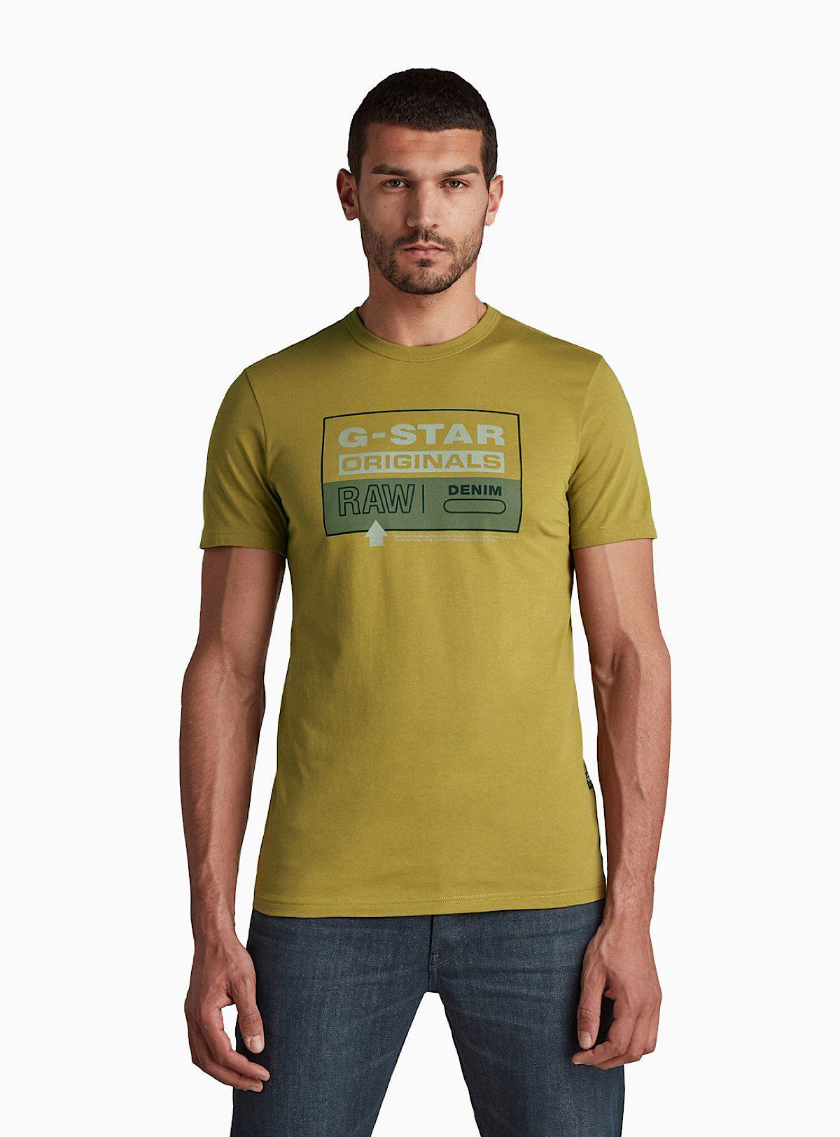 G-Star T-Shirt - Color Block - Gold Olive - D20714