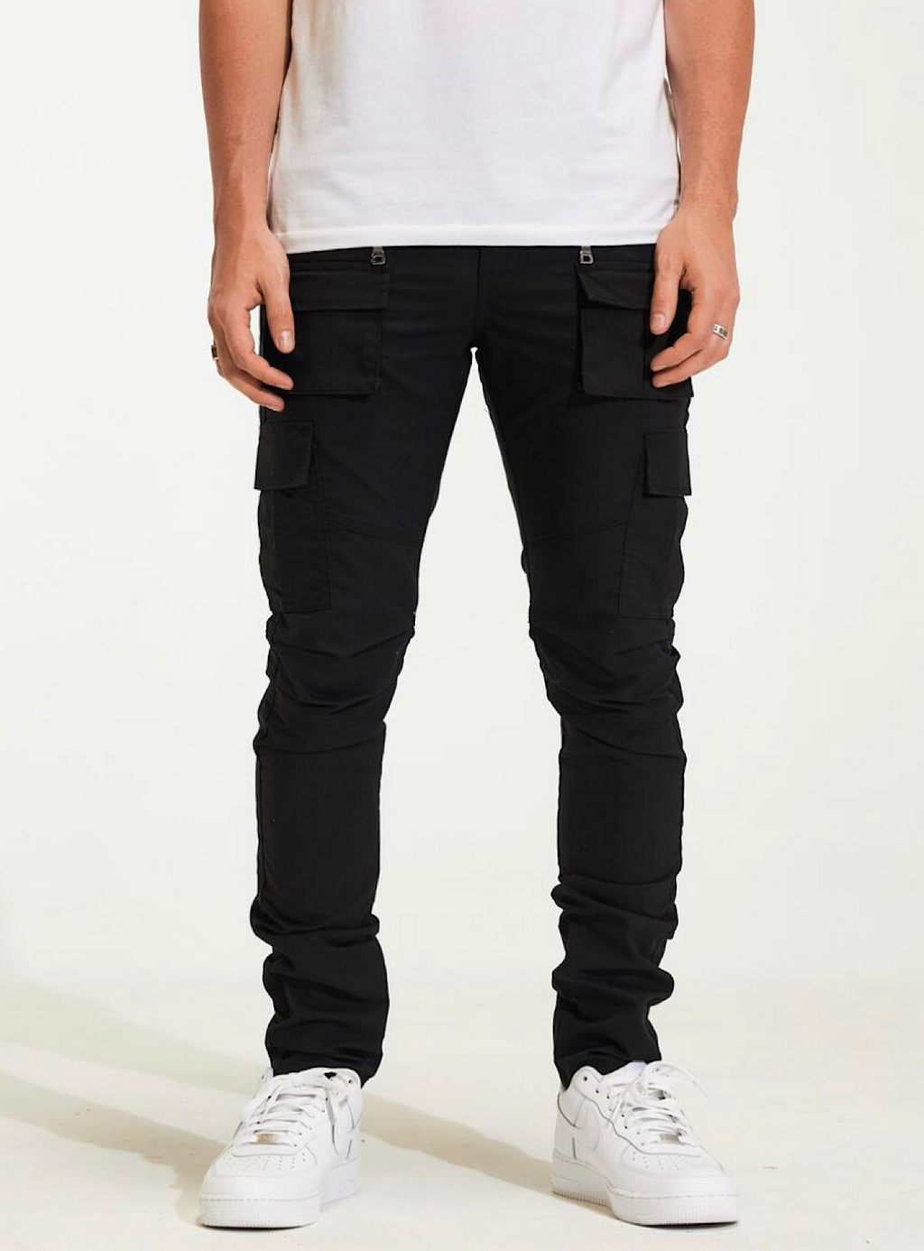 Crysp Denim Jeans - Julian Cargo - Black - CRYH22-207