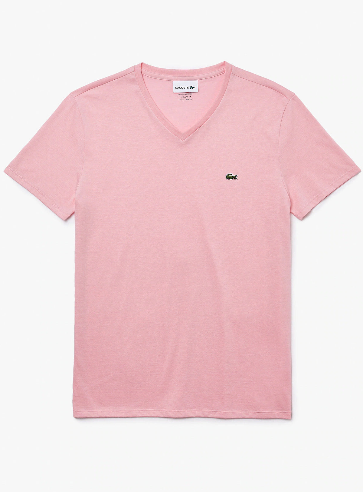 Lacoste T-Shirt - V-Neck Pima Cotton Jersey - Pink-7SY - TH6710