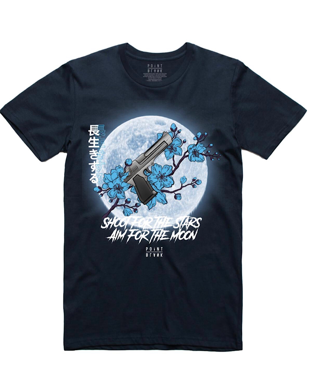 Point Blank T-Shirt - Aim For The Moon - Navy