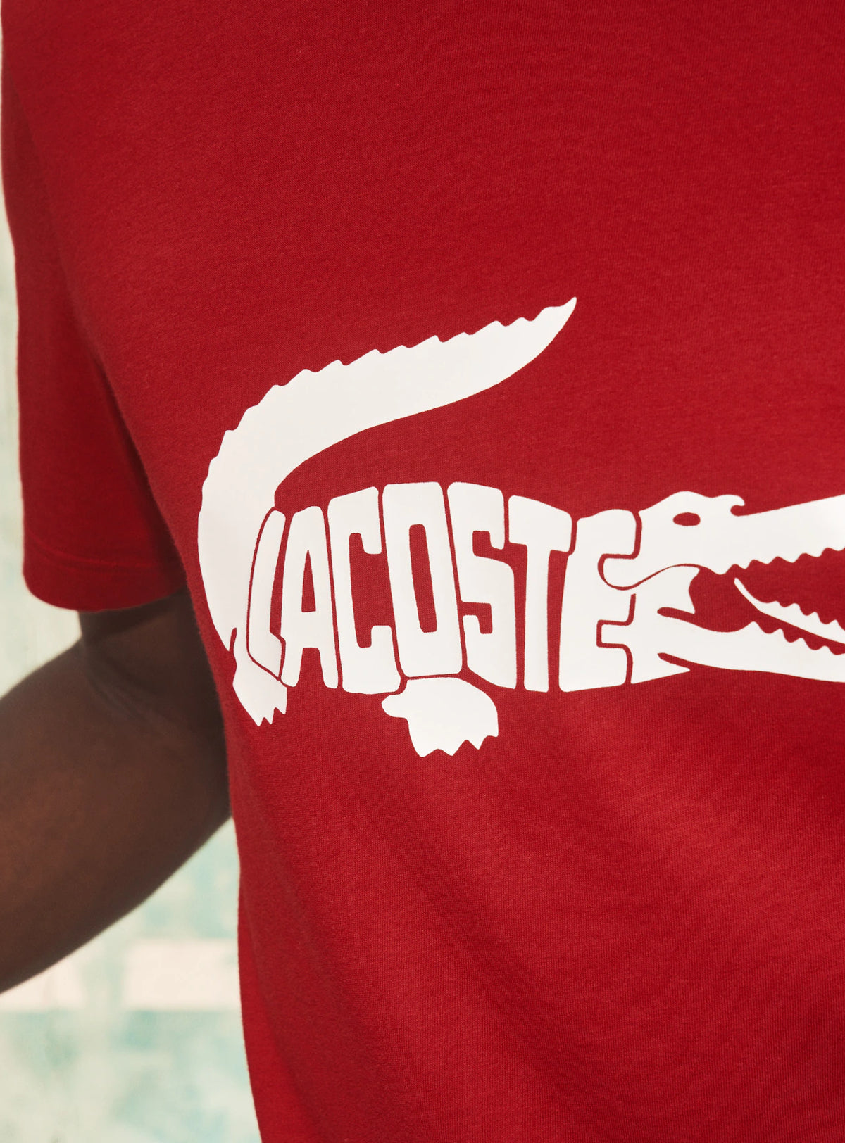 Lacoste T-Shirt - Croc Print - Red-5SX - TH6907