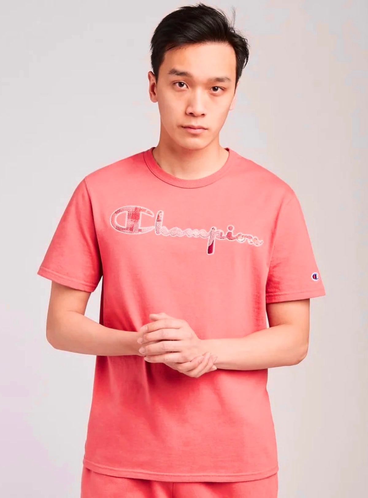 Champion Heritage T-Shirt - Embroidered Logo - Pink