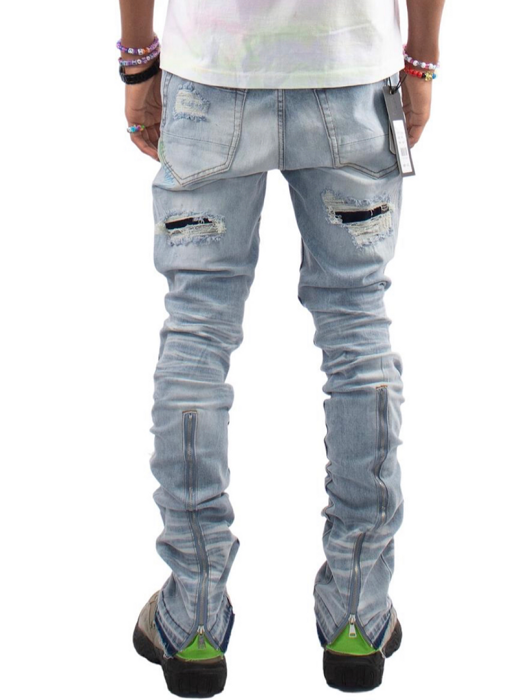 Majestik Jeans - Stacked Rips and Repair - Light Blue - DL2240