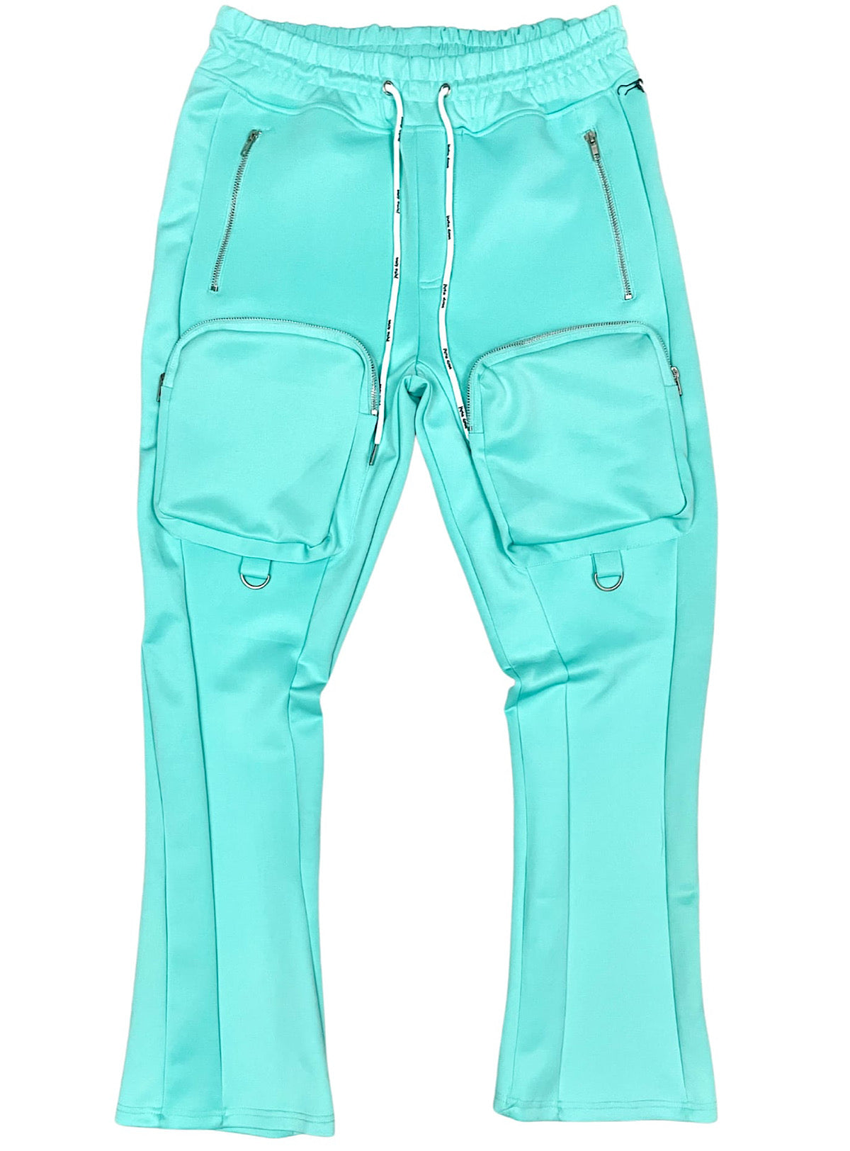 Motive Denim Cargo Stacked Track Pants - Mint - MT100