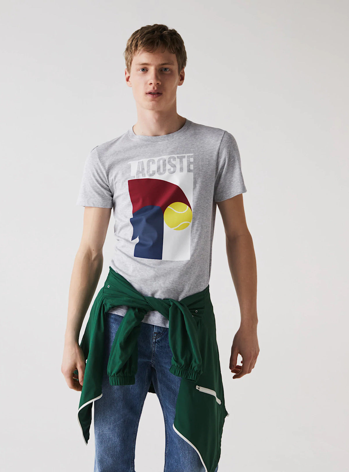Lacoste T-Shirt - Breathable Graphic  - Grey Chine-Cca - TH9683