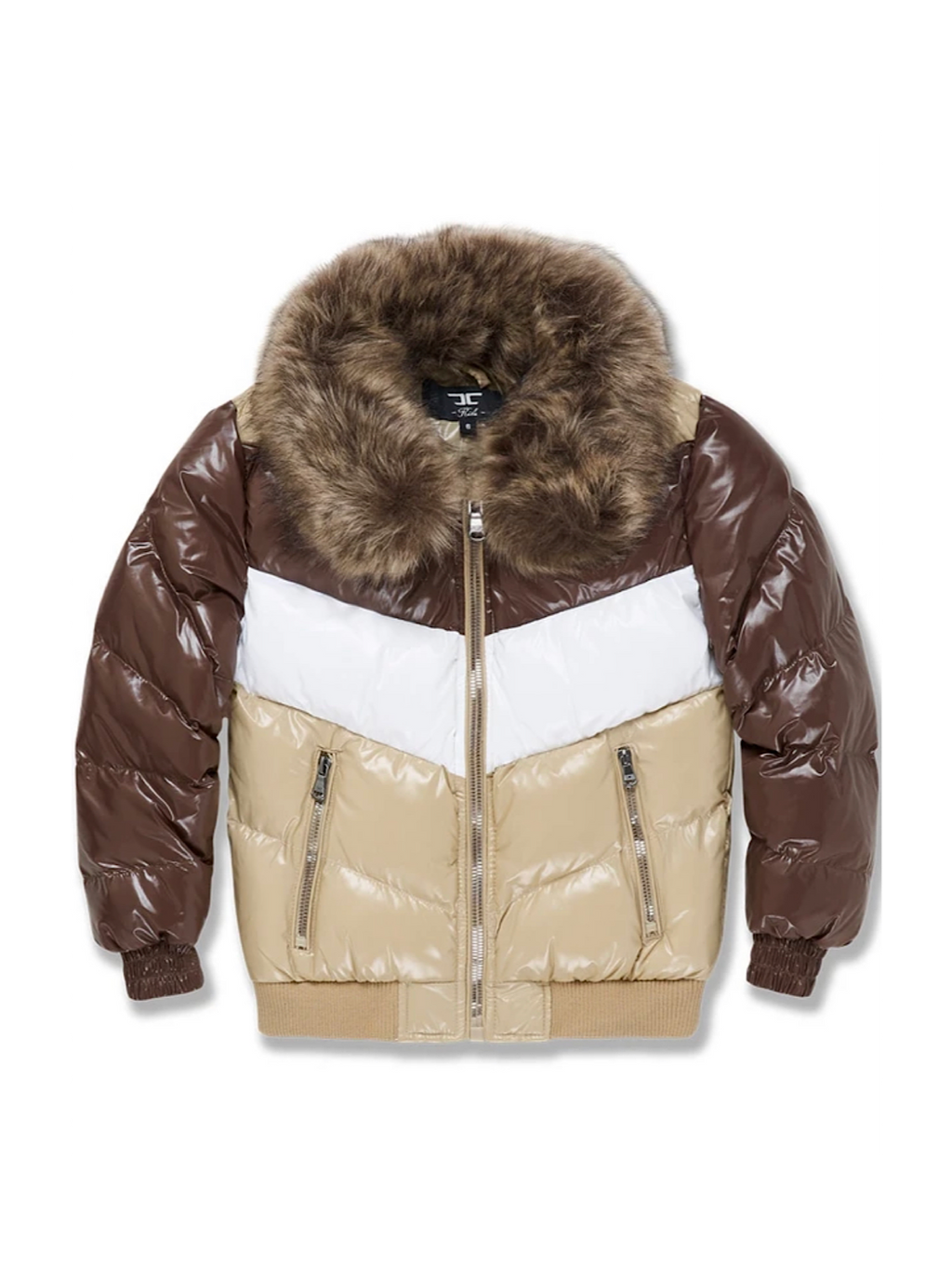 Jordan Craig Kids Jacket - Blocked Puffer - Mocha - 91548K