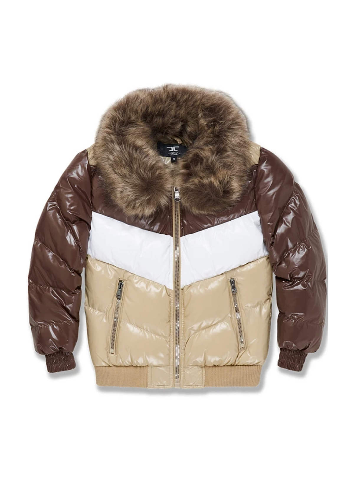 Jordan Craig Kids Jacket - Blocked Puffer - Mocha - 91548K