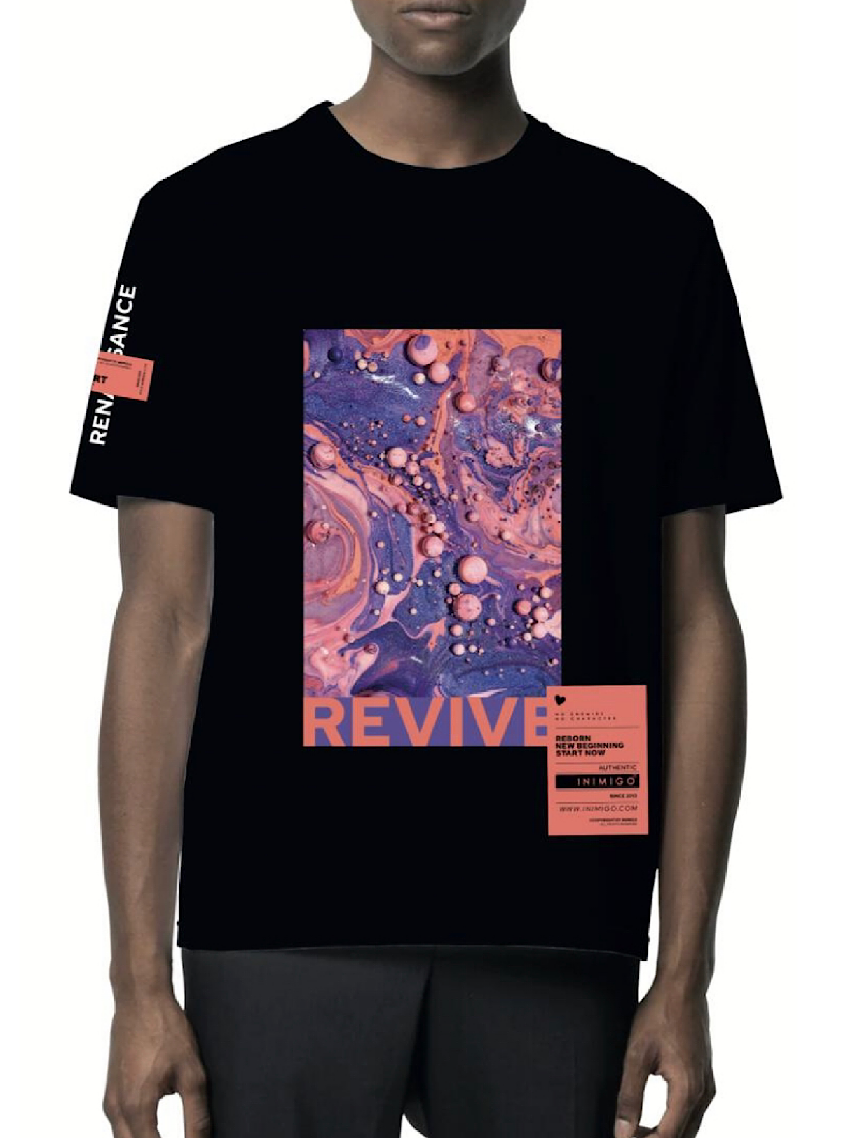 Inimigo T-Shirt - Porcelain Splash - Black - ITS8106