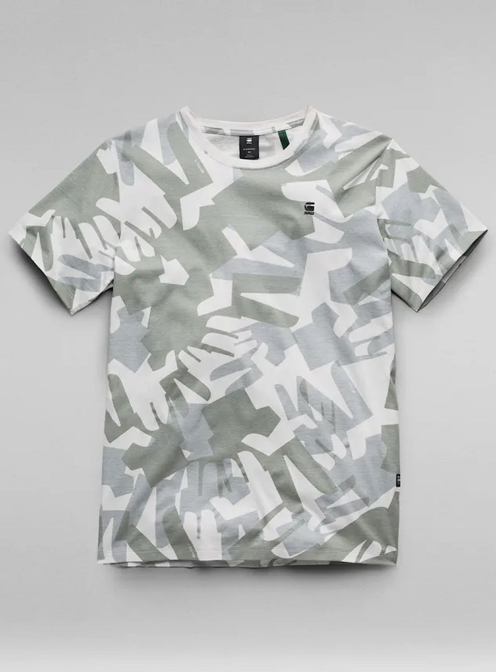 G-Star T-Shirt - Camo Logo - Nimbus Cloud Peacehand - D21379