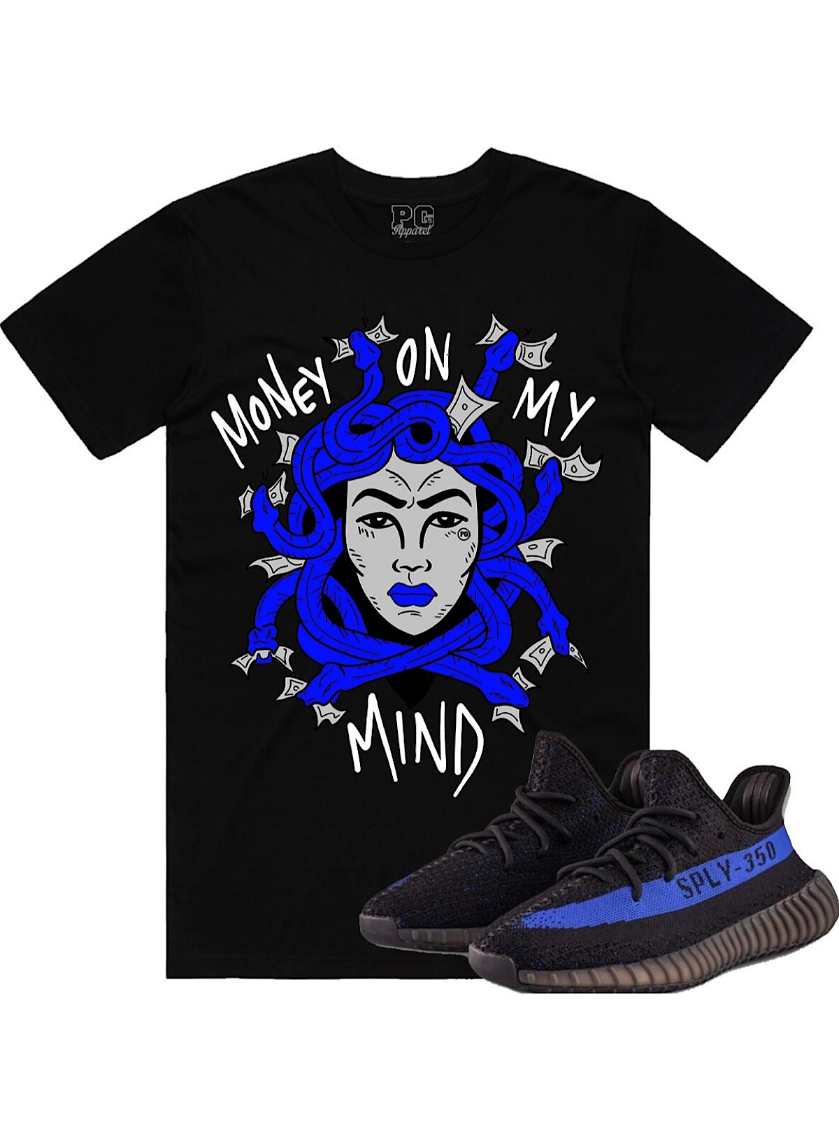 Pg Apparel T-Shirt - Medusa - Black And Royal Blue