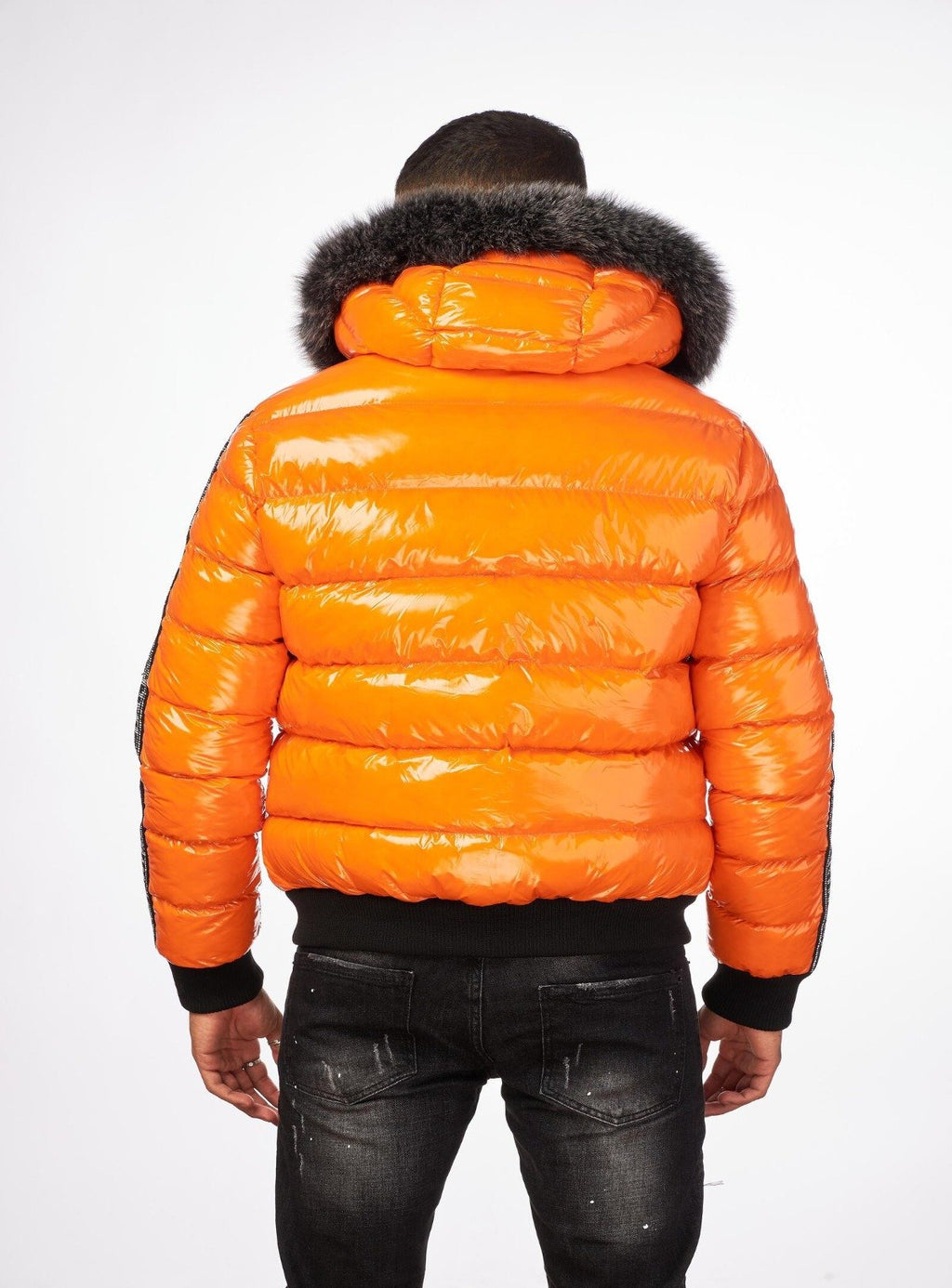 George V Puffer Jacket - Fur - Orange - GV9472