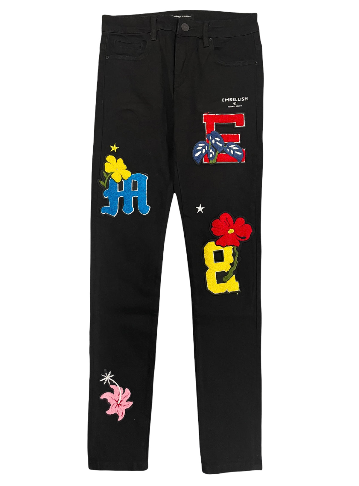 Embellish Jeans - Black With Colored Patches - EMBSP122-141
