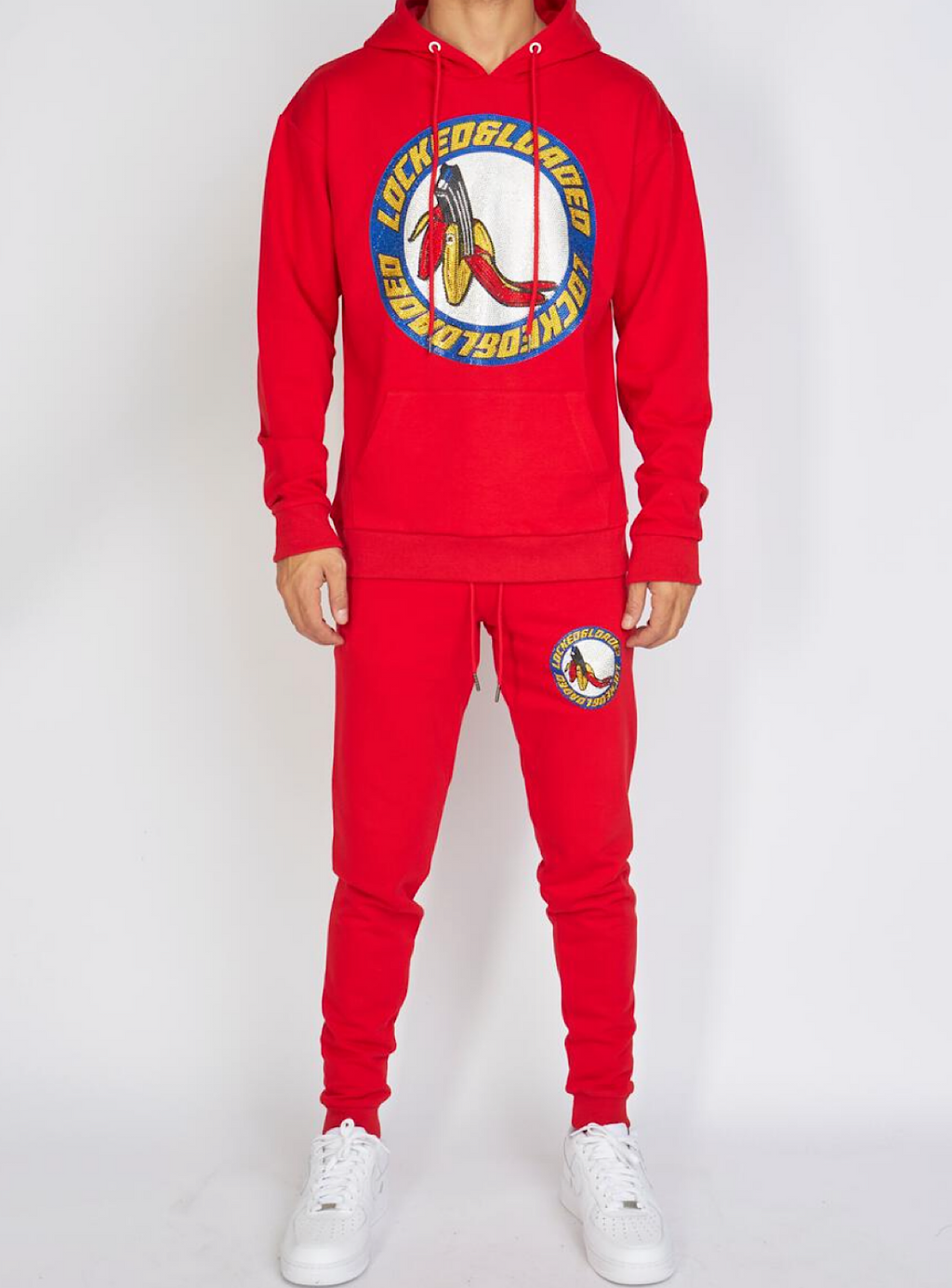 LNL Sweatsuit - LLS Rhinestone - Red - LLSSET104