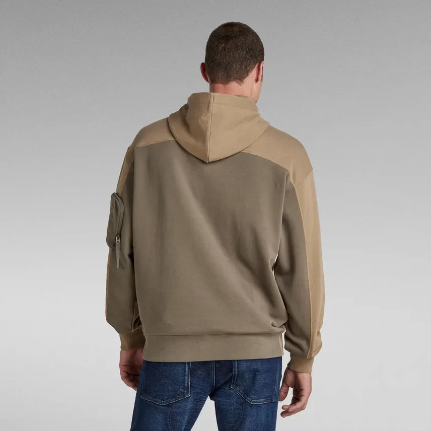 G-Star Hoodie - Half Zip Loose - Dark Toffee - D21152