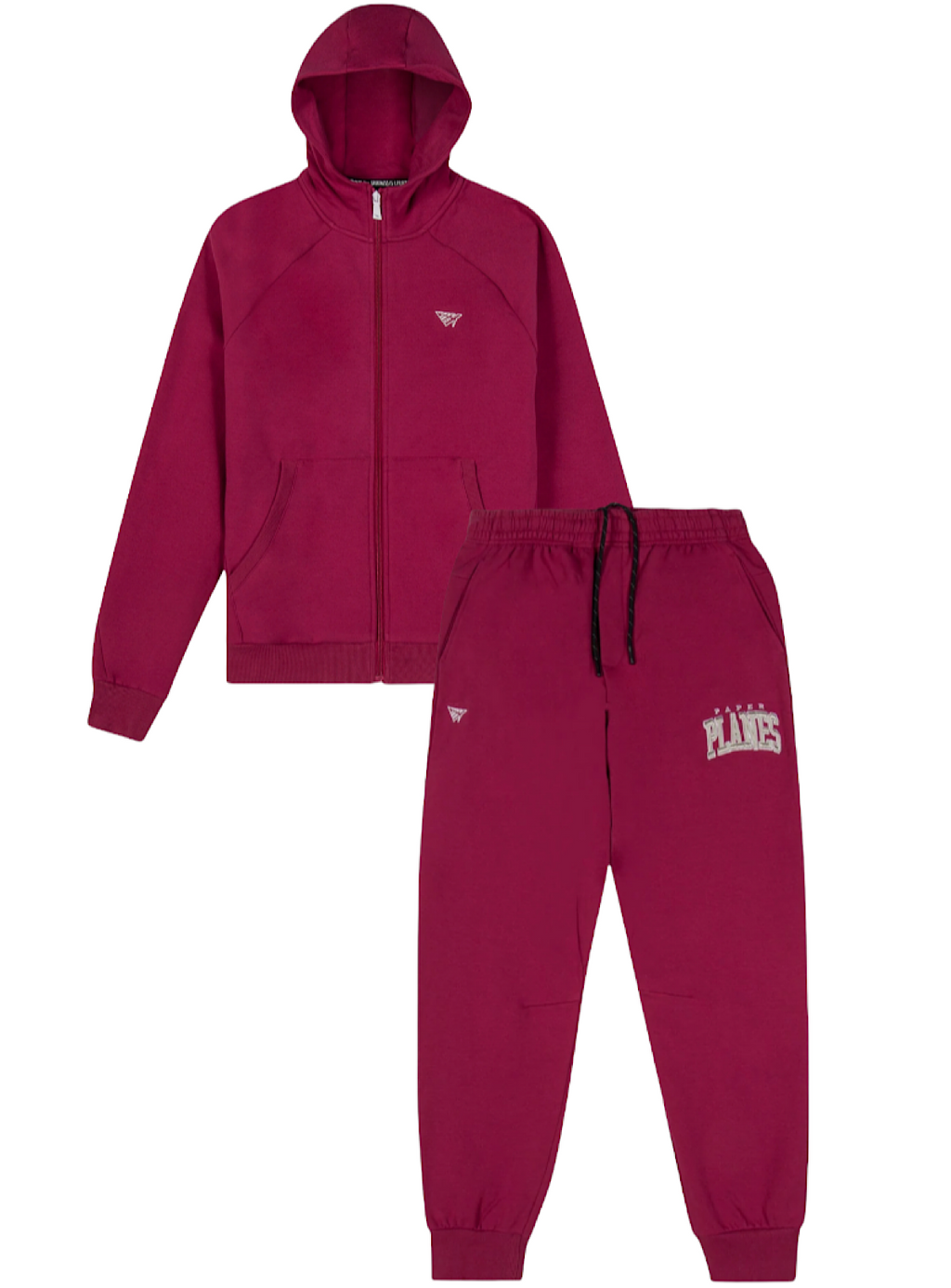 Paper Plane Sweatsuit - Fleece Zip - Carmin - 300084