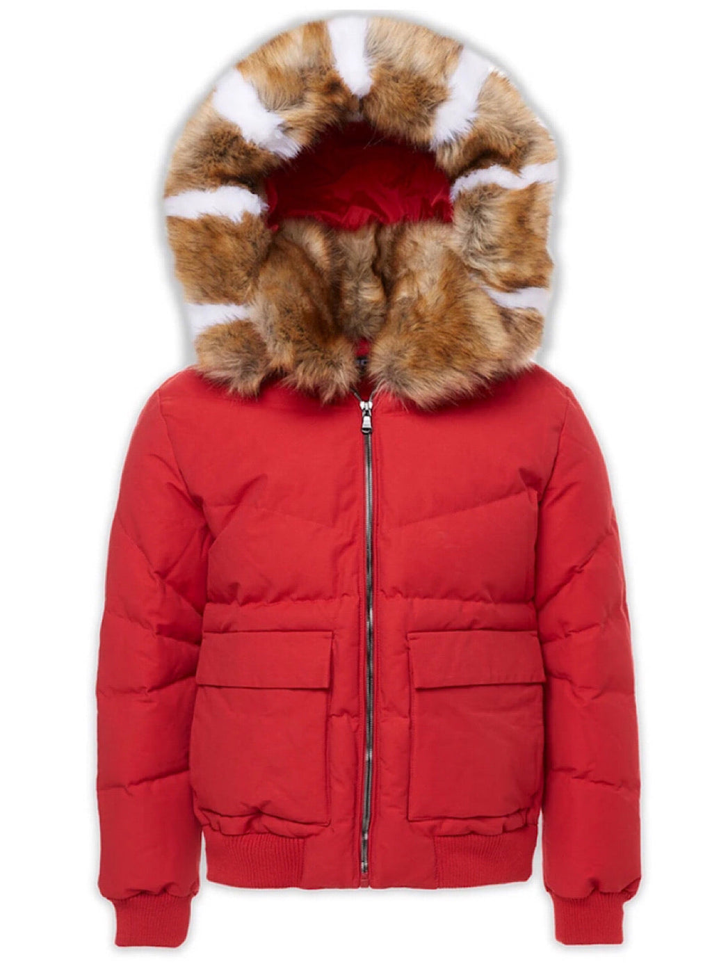 Jordan Craig Jacket - Canvas Fur Puffer - Red - 91541