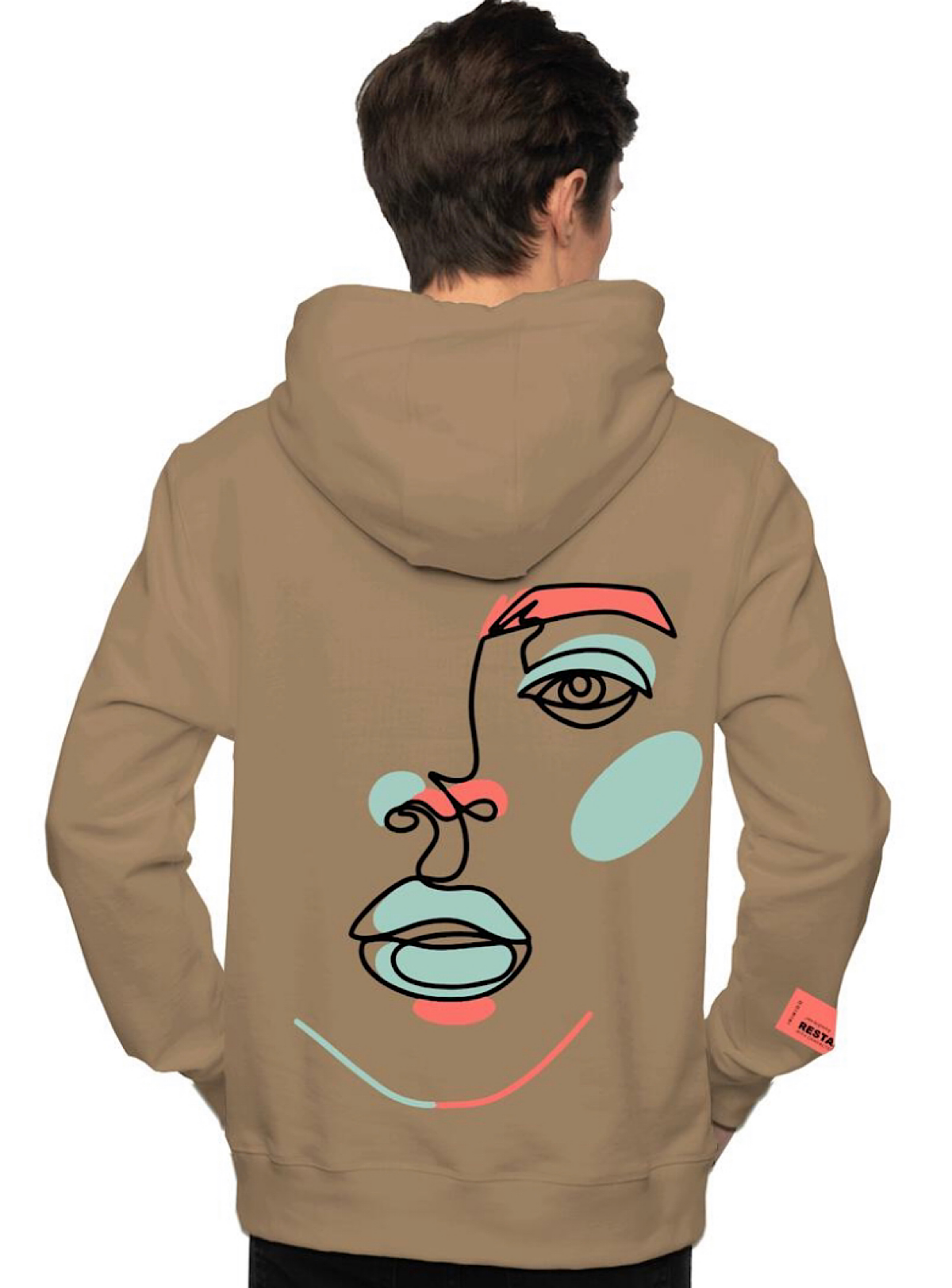 Inimigo Hoodie - Line Art Face - Tannin - ILS8109