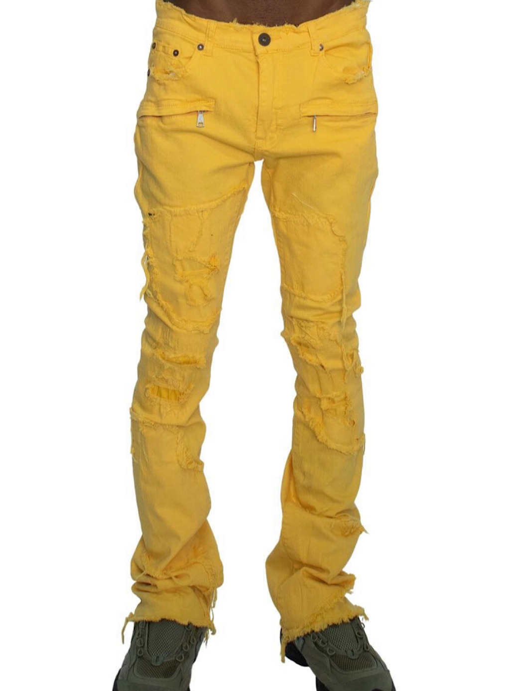Majestik Jeans - Stacked Rips and Repair - Yellow - DL2242