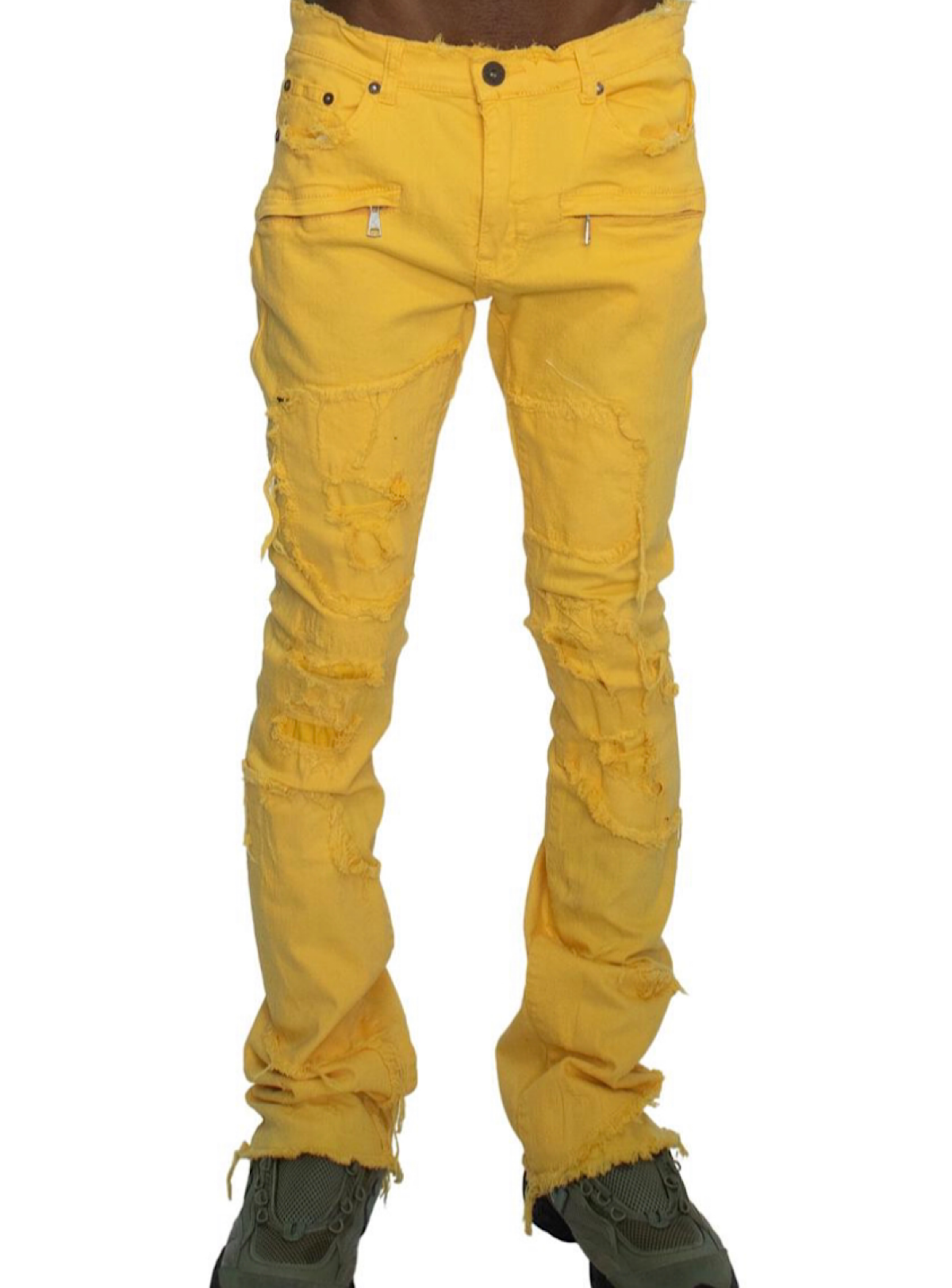 Majestik Jeans - Stacked Rips and Repair - Yellow - DL2242