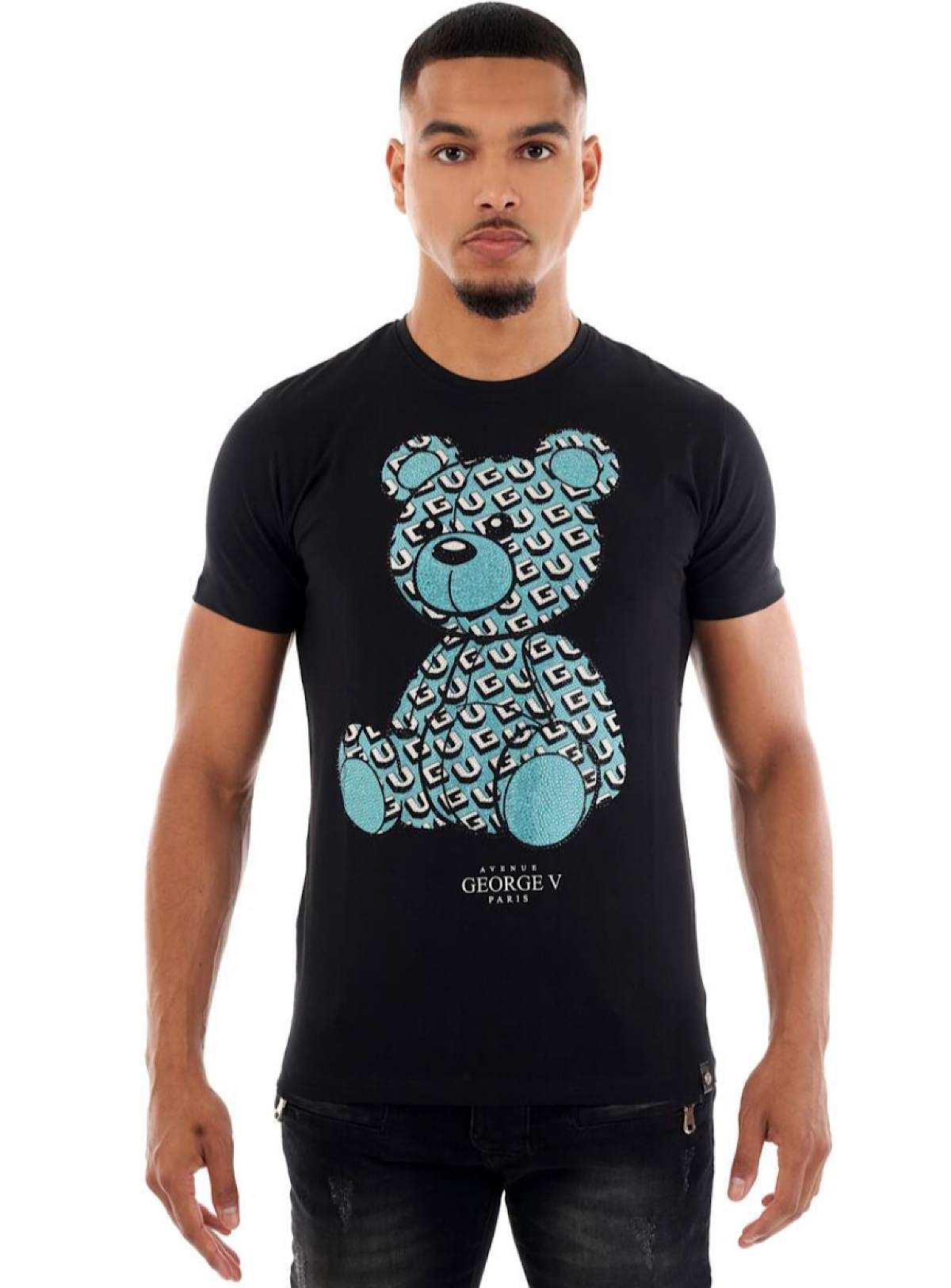 George V T-Shirt - Company Bear - Black-Blue - GV-2397