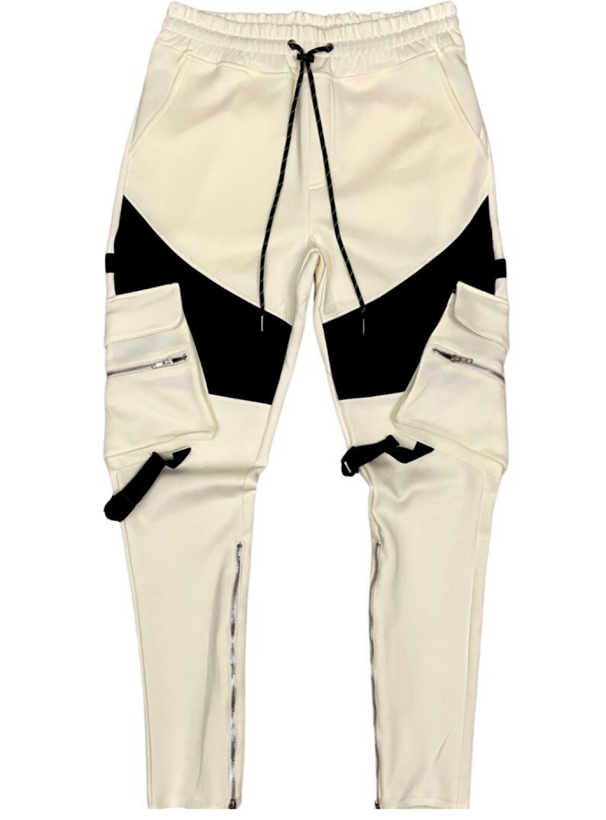 Motive Denim Track Pants - Biker Cargo - Natural And Black - MT103