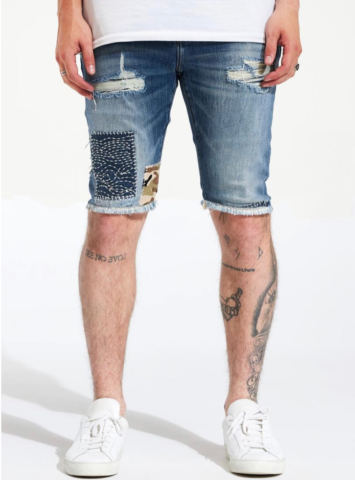 Crysp Denim Shorts - Praise - Blue Patch - CRYSP222-135