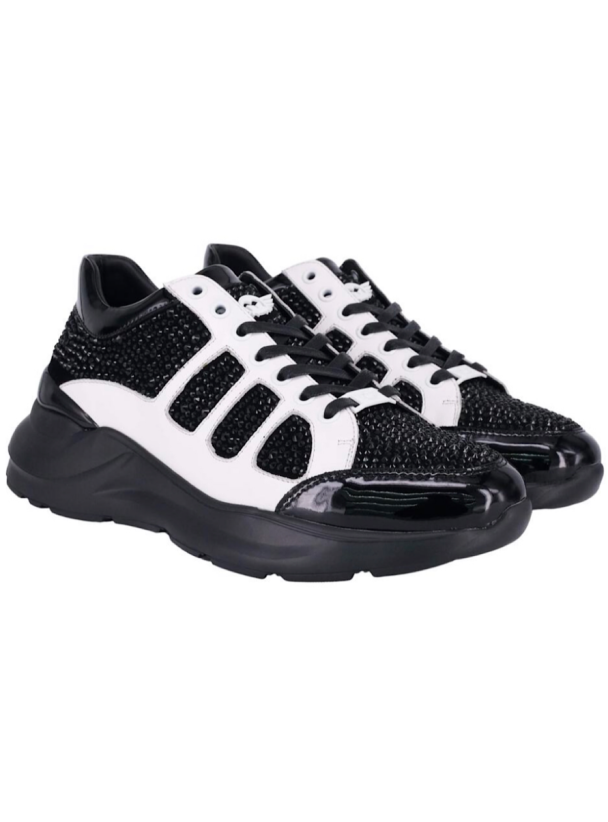 Ferrari Massari Shoes - Skelton Drip - White And Black