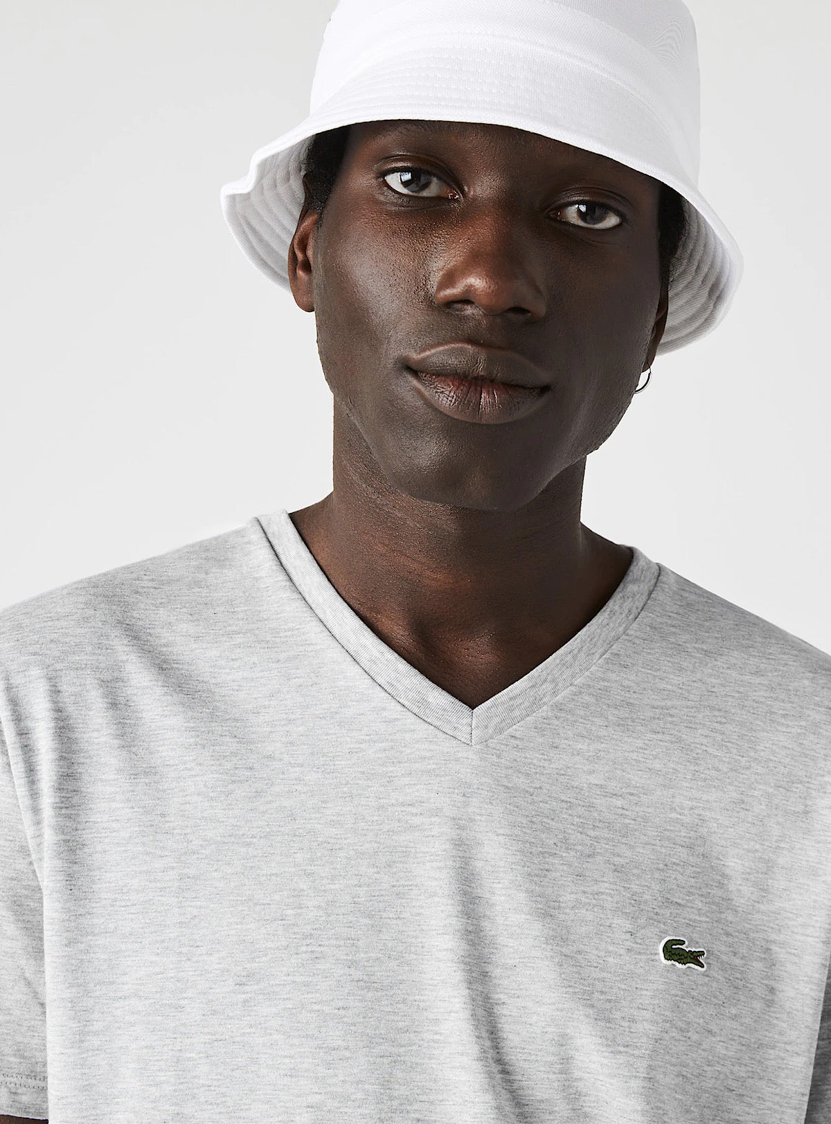 Lacoste T-Shirt - V-Neck Pima Cotton Jersey - Grey-CCA - TH6710