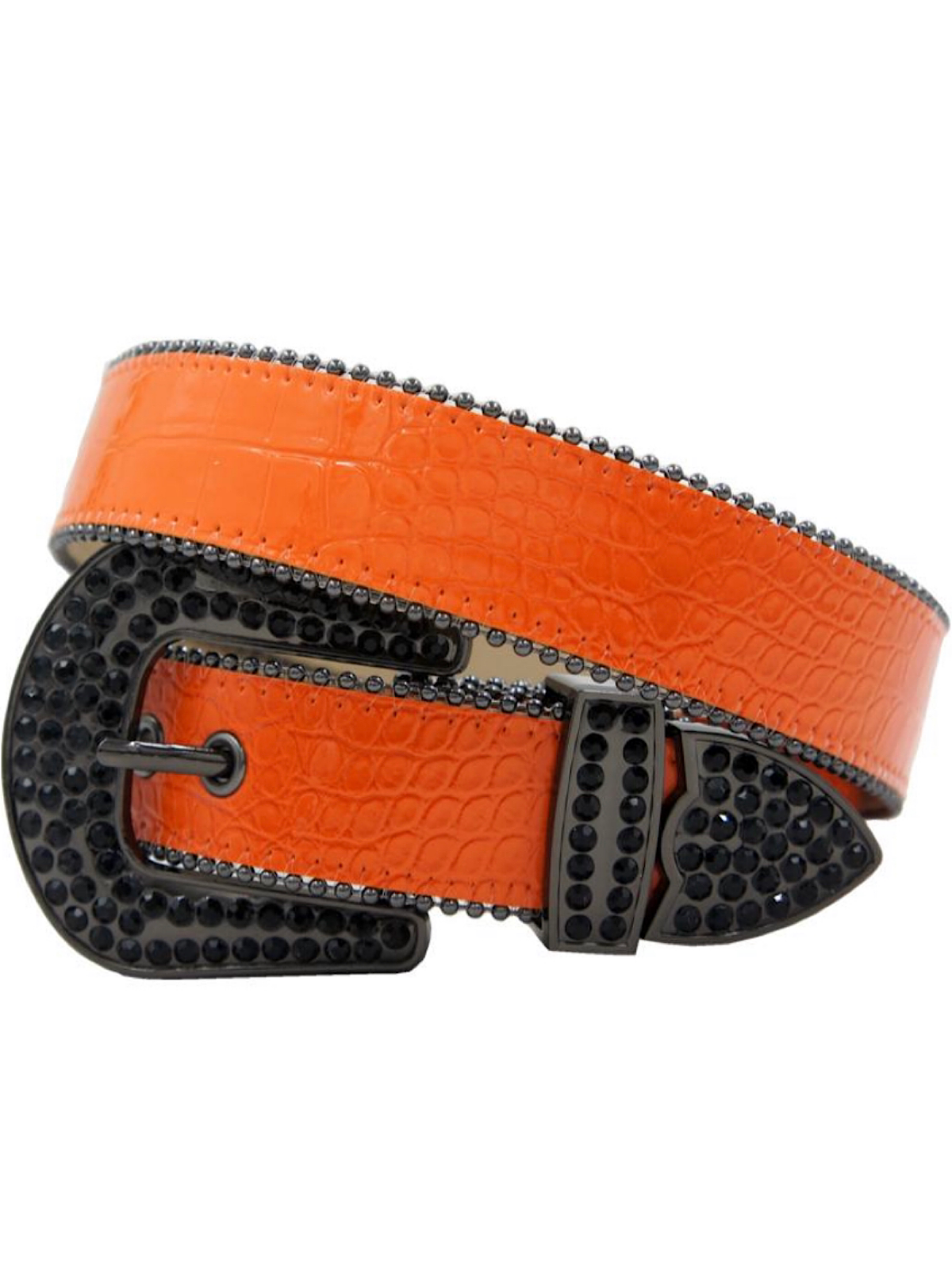 DNA Belt - Plain Snakeskin - Orange And Black