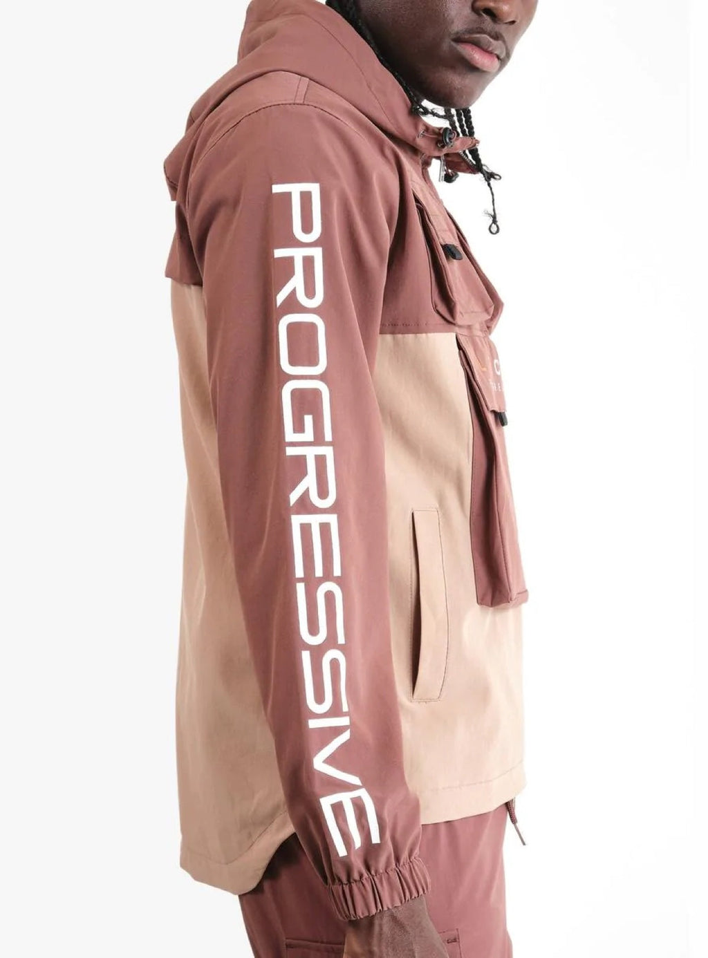 Life Code Jacket - Utility Windbreaker - Brown - 13J03