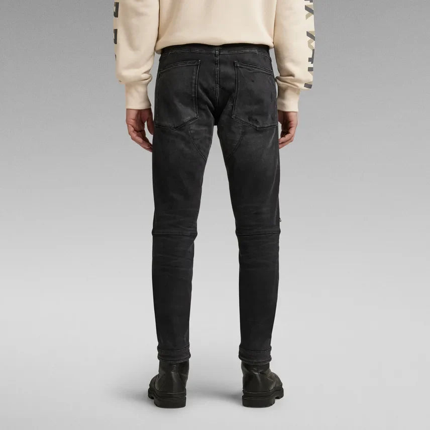 G-Star Jeans - 5620 3D Zip Knee Skinny - Worn In Black Onyx Restored - D01252-C910
