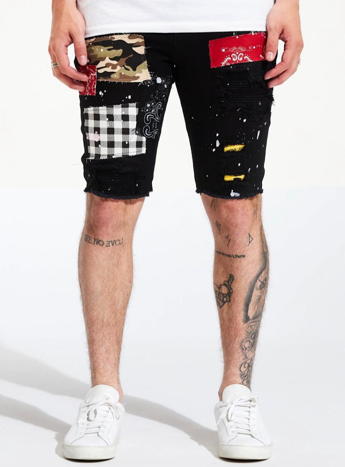 Embellish Shorts - Patch - Black - EMBSP222-134