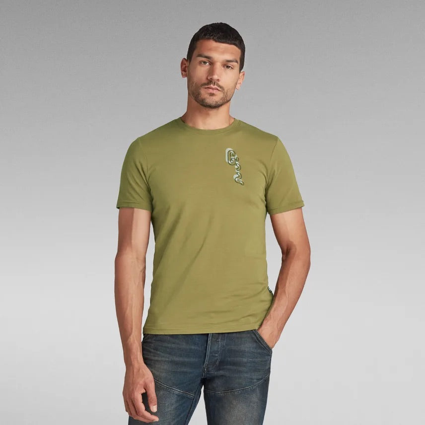 G-Star T-Shirt - Back Graphic - Light Antic Green - D20381