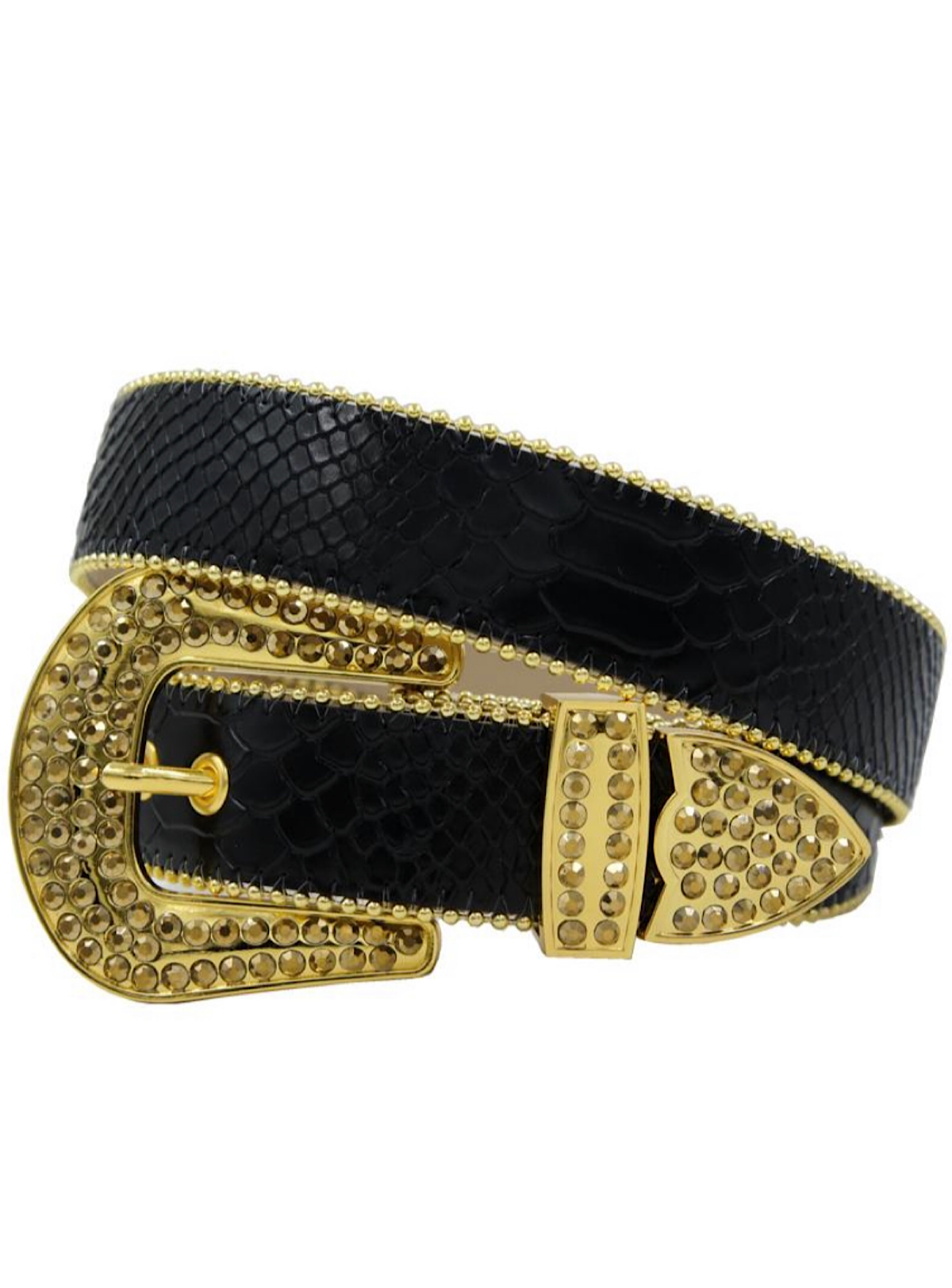 DNA Belt - Plain Snakeskin - Black And Gold