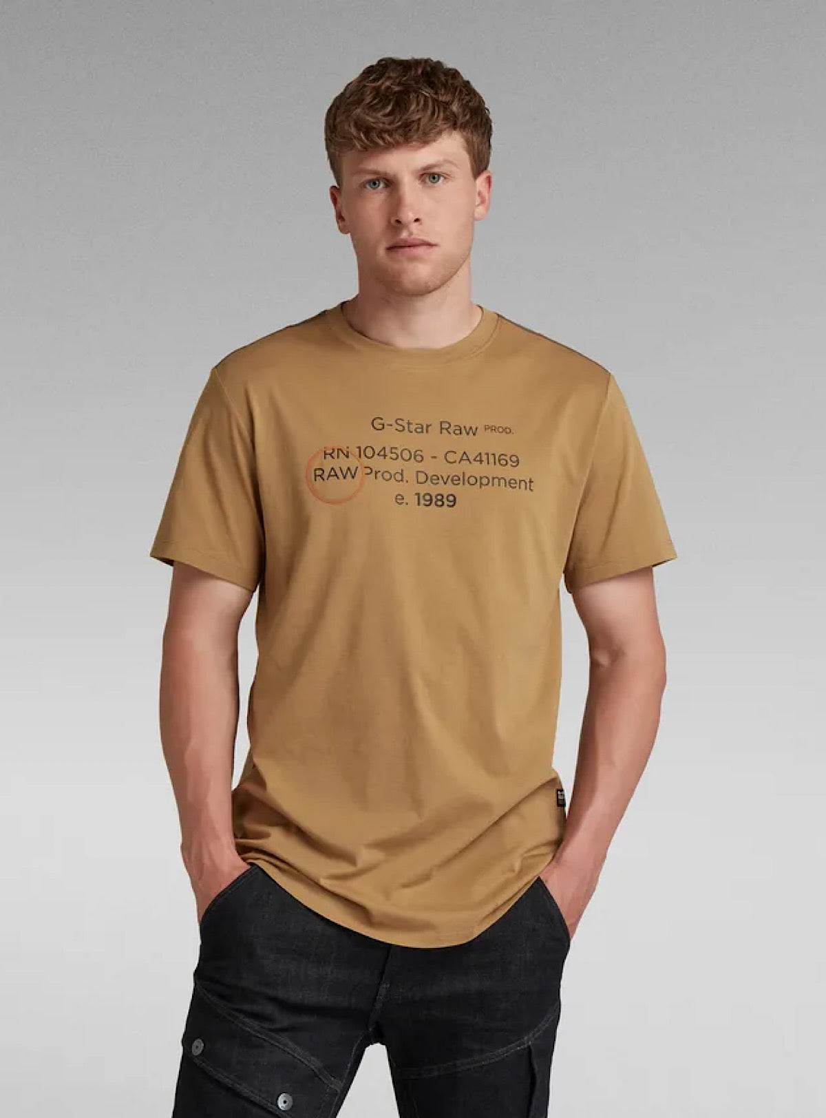 G-Star T-Shirt - Lash Text Graphic - Fennel Seed - D21200