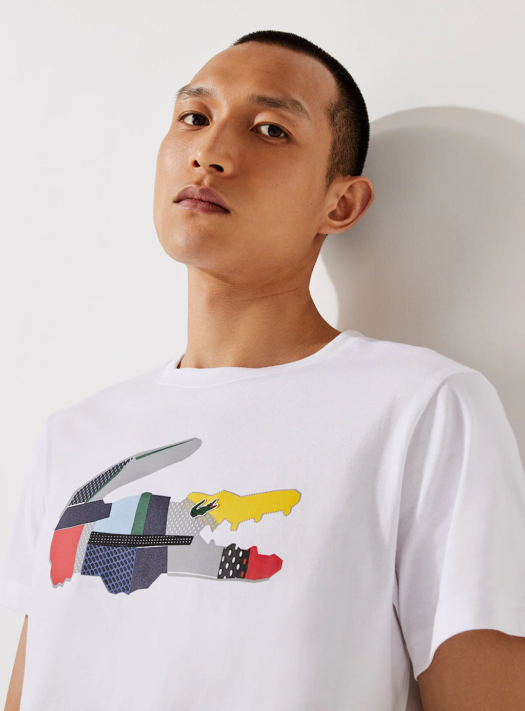 Lacoste T-Shirt - Patchwork Crocodile - White - TH0822